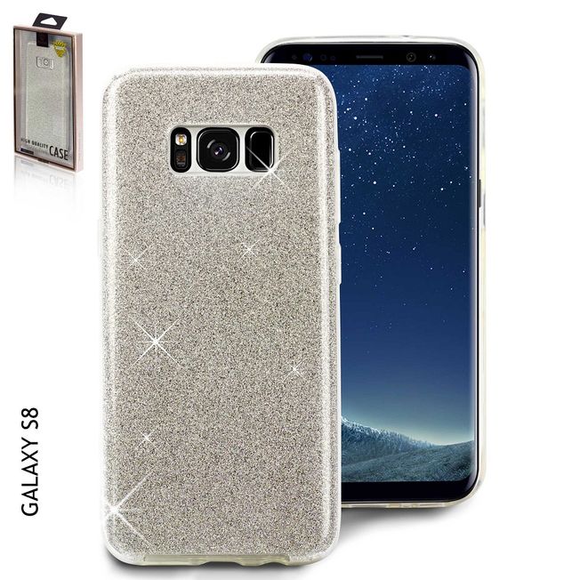 Samsung S8 - Glitzer Cover in silber